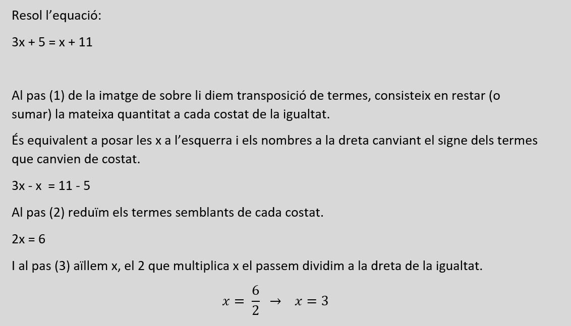 Resolució equació